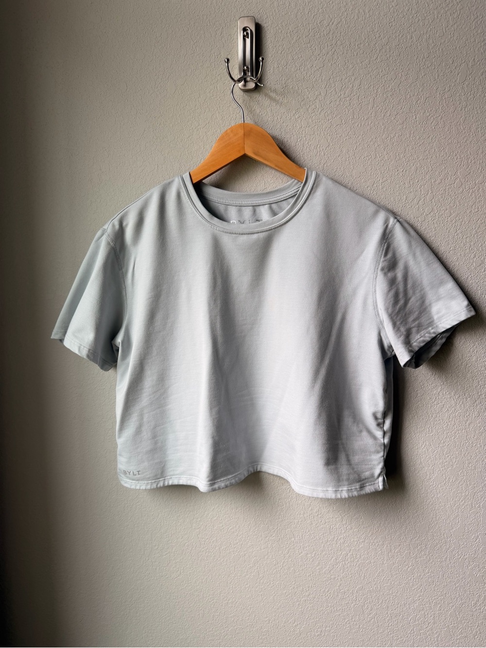 BYLT Basics Light Blue Cropped Crew Tee